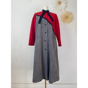 Vintage Clarissa Womens Ultrasuede Long Line Jacket Size 12 Over Coat Twee 80s